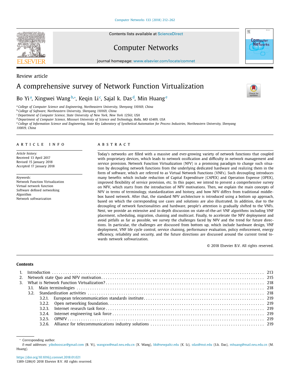 A Comprehensive Survey of Network Function Virtualization