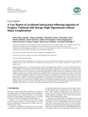 A Case Report of Accidental Intoxication Following Ingestion of Foxglove Confused with Borage: High Digoxinemia Without Major Complications