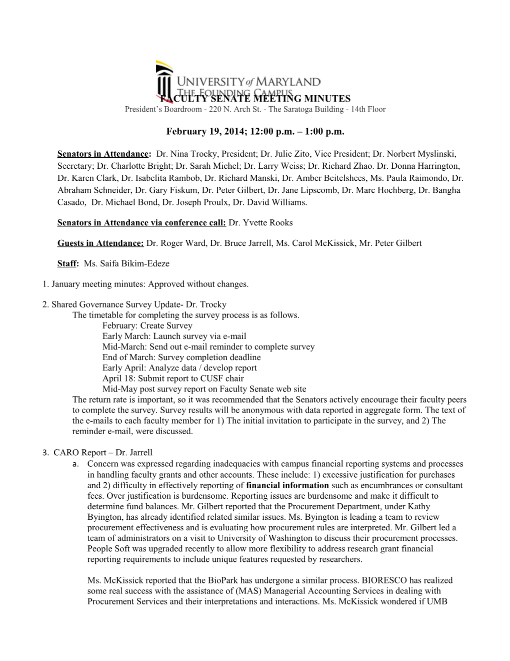 Faculty Senate Meeting Minutes s6