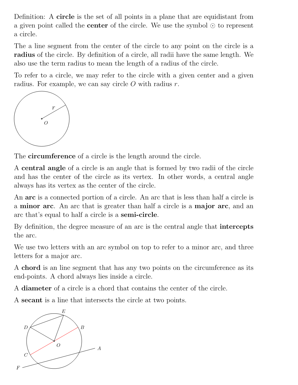 A Circle Is the Set of All Points in a Plane That Are Equidistant from ...