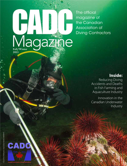 Magazine of the Canadian Association of CADC Diving Contractors Magazine Fall/Winter 2011