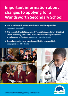 Wandsworth Secondary Supplementary Form