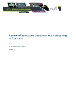 Innovative Locations and Addressing in Australia November 2015