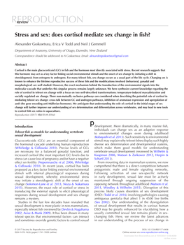 Stress and Sex: Does Cortisol Mediate Sex Change in Fish?