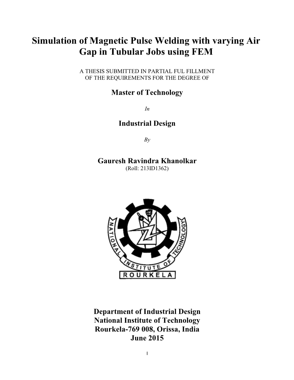 Simulation of Magnetic Pulse Welding with Varying Air Gap in Tubular Jobs Using FEM