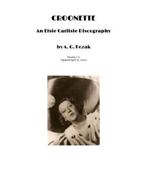 Croonette: an Elsie Carlisle Discography