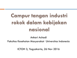 CSR Activities of Tobacco Companies in Indonesia