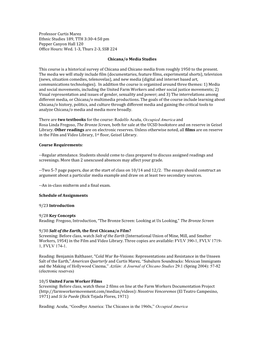 Professor Curtis Marez Ethnic Studies 189, TTH 3:30-4:50 Pm Pepper Canyon Hall 120 Office Hours: Wed