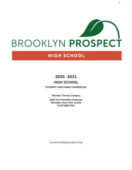 Brooklyn Prospect High Student Handbook