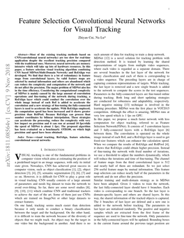 Feature Selection Convolutional Neural Networks for Visual Tracking Zhiyan Cui, Na Lu*