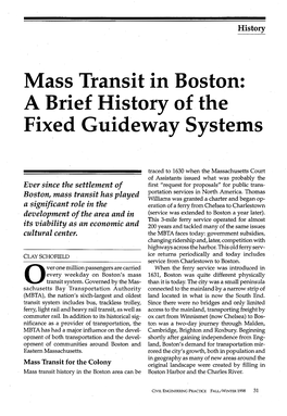 Mass Transit in Boston: a Brief History of the Fixed Guideway Systems
