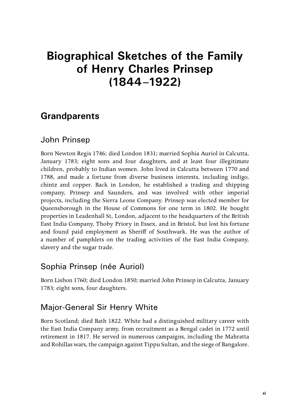 Henry Prinsep's Empire Parents