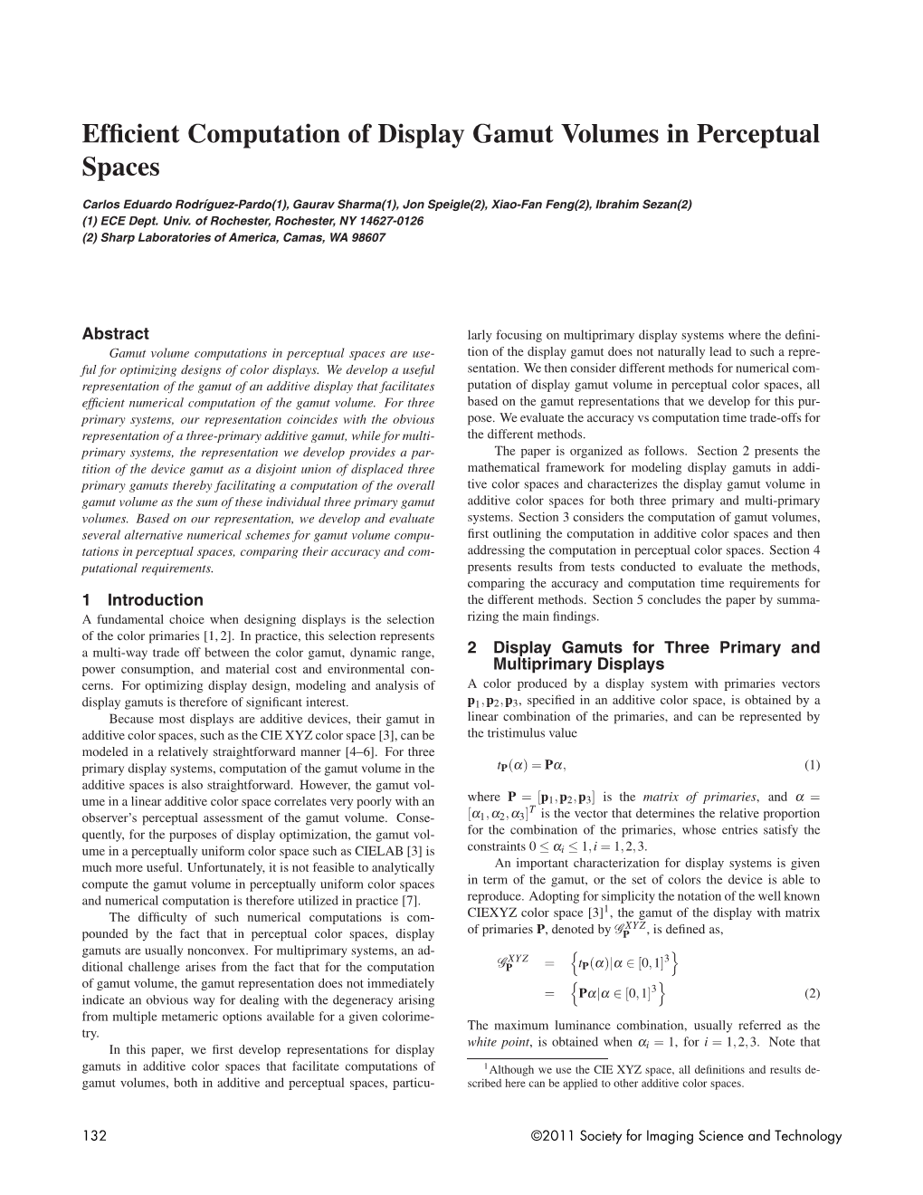 Efficient Computation of Display Gamut Volumes in Perceptual Spaces