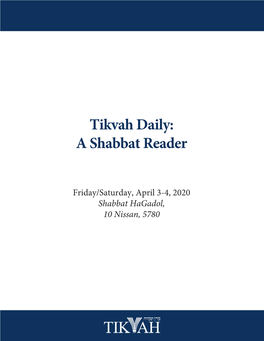 Tikvah Daily: a Shabbat Reader
