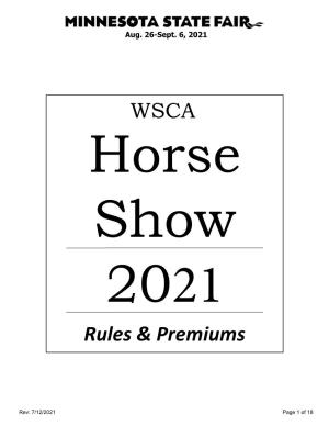 2021 Horse Show Rules and Premiums