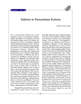 Saktism in Purusottama Kshetra
