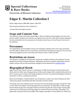 Edgar E. Martin Collection I