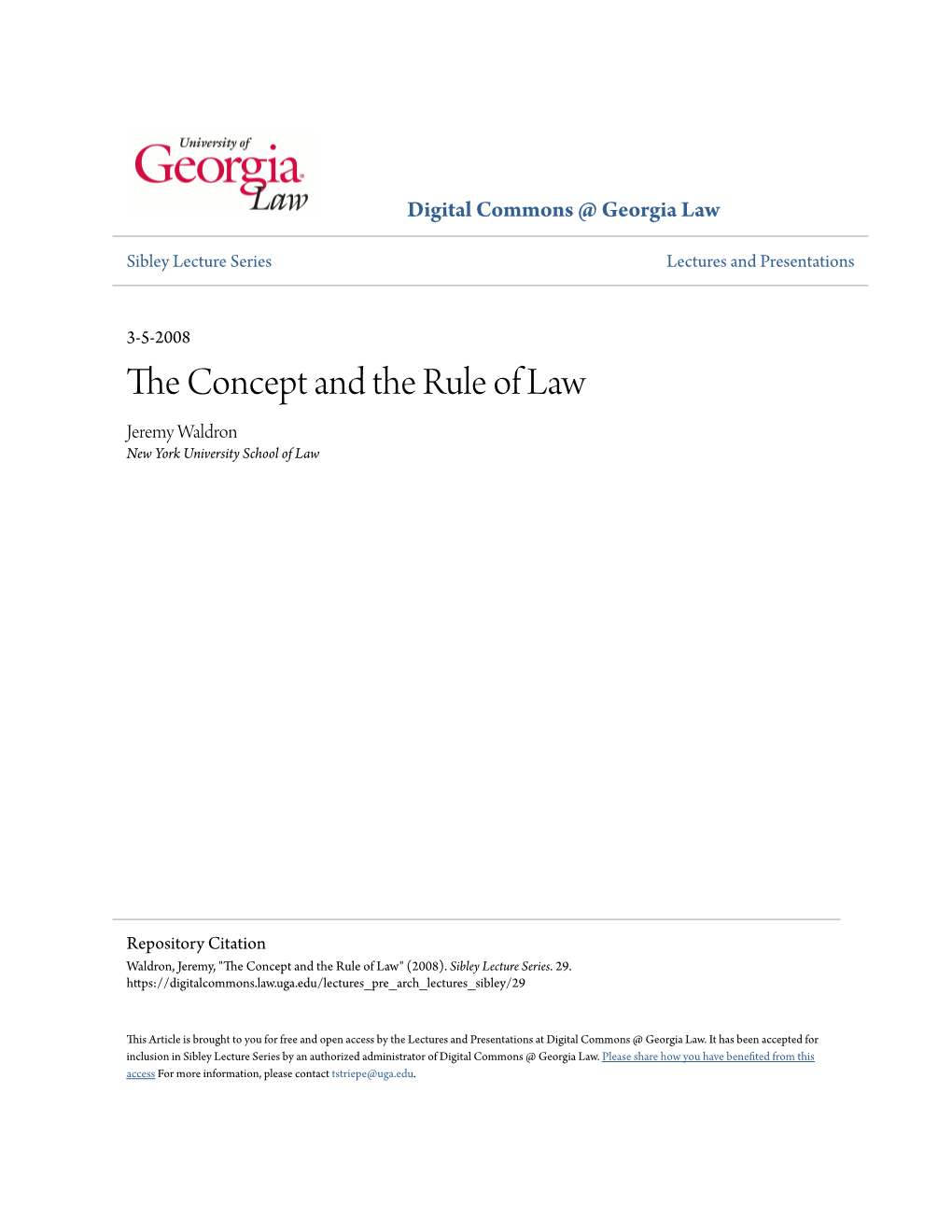 The Concept and the Rule of Law