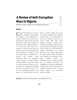 A Review of Anti-Corruption Wars in Nigeria 155
