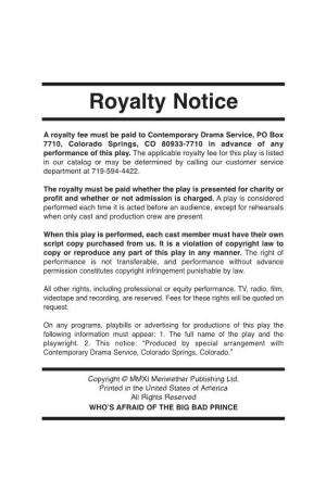 Royalty Notice