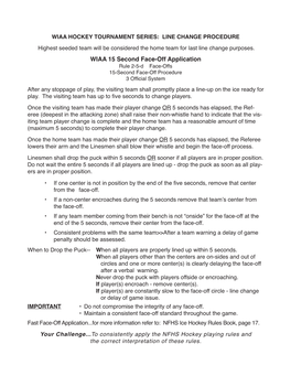 WIAA 15 Second Face-Off Application