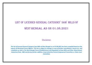 General Licensed Sawmills of West Bengal