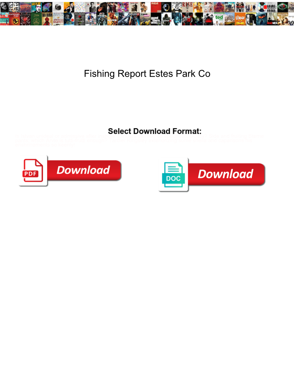 Fishing Report Estes Park Co
