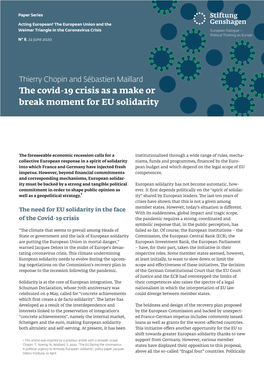 The Covid-19 Crisis As a Make Or Break Moment for EU Solidarity