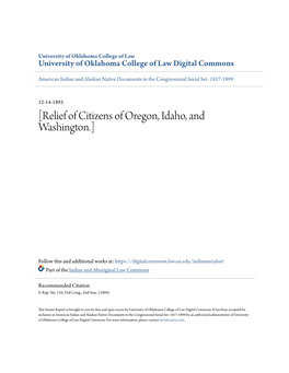 [Relief of Citizens of Oregon, Idaho, and Washington.]