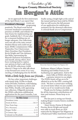 Newsletter of the 2008 Bergen County Historical Society