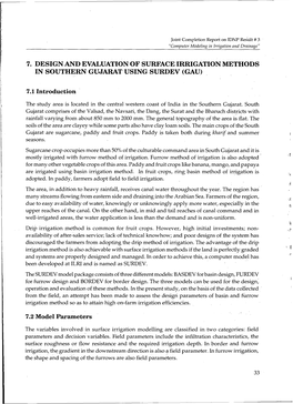 7. Design and Evaluation of Surface Irrigation Methods in Southern Gujarat Using Surdev (Gau)