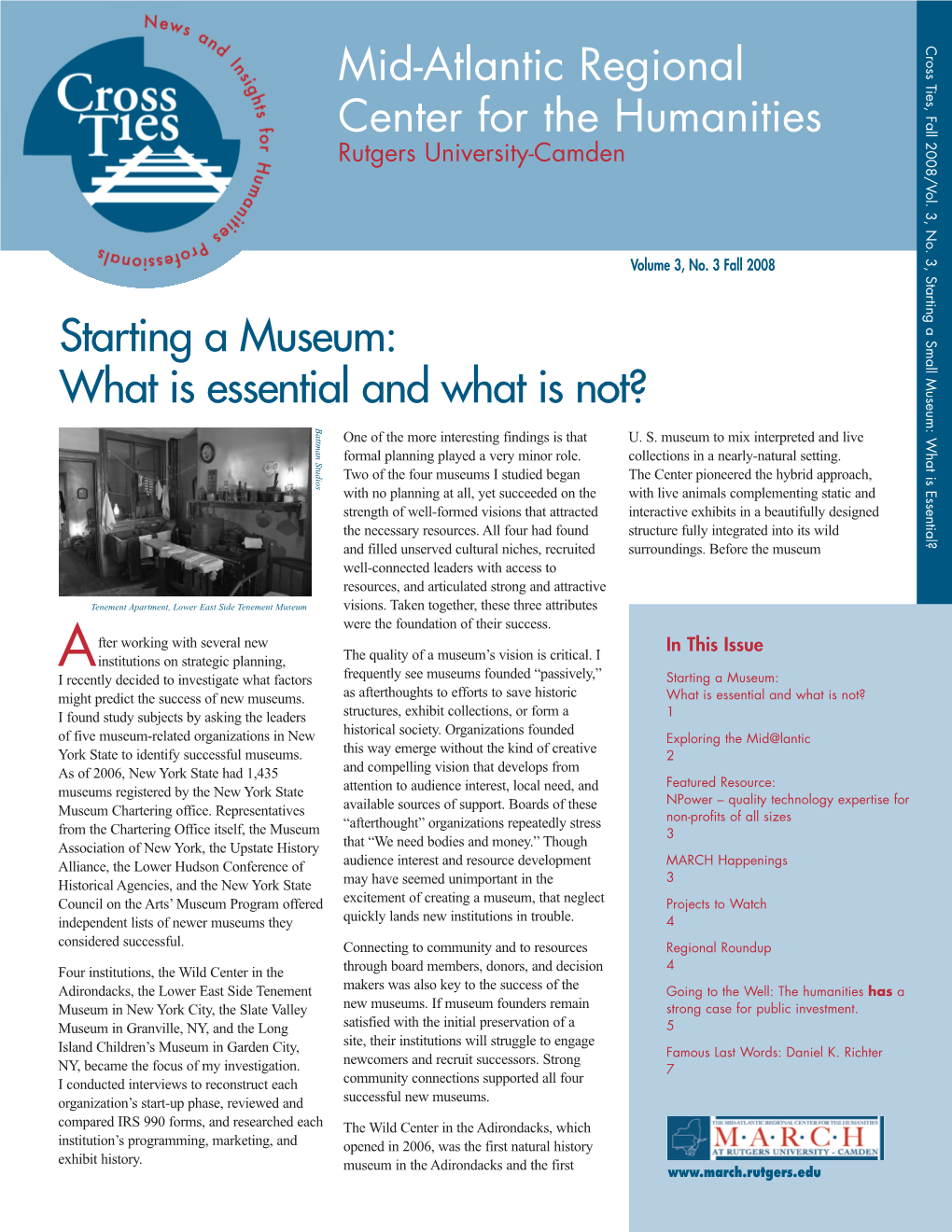 Mid-Atlantic Regional Center for the Humanities Starting a Museum