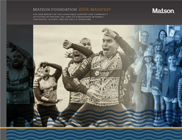 Matson Foundation 2016 Manifest