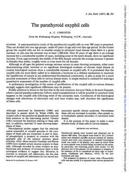 The Parathyroid Oxyphil Cells