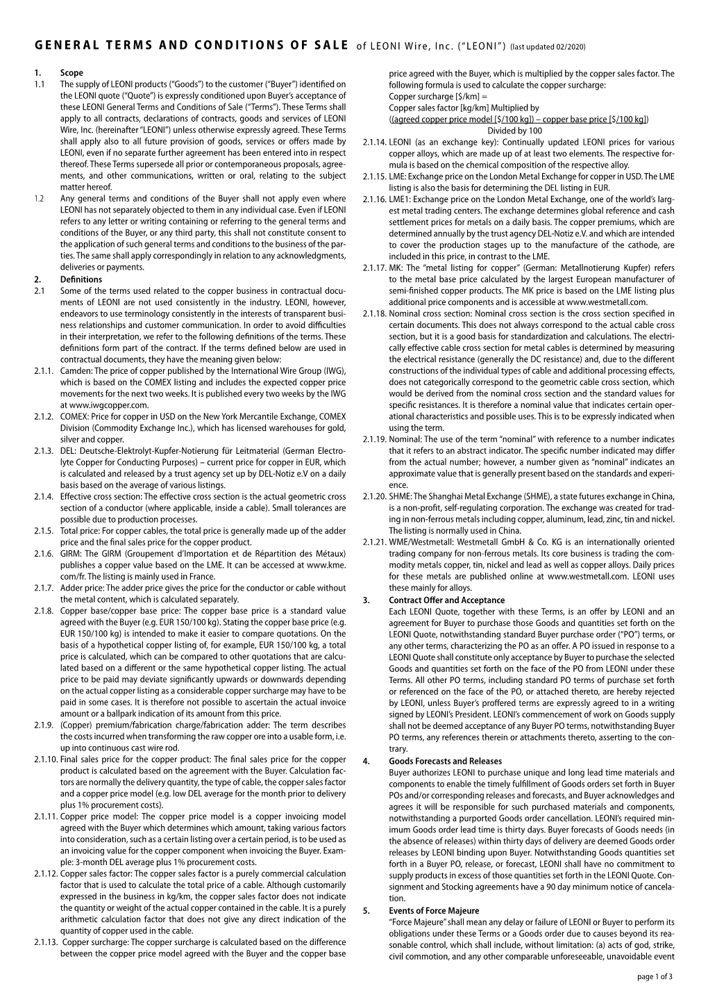 General Terms & Conditions of Sales