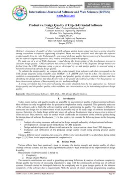International Journal of Software and Web Sciences (IJSWS)