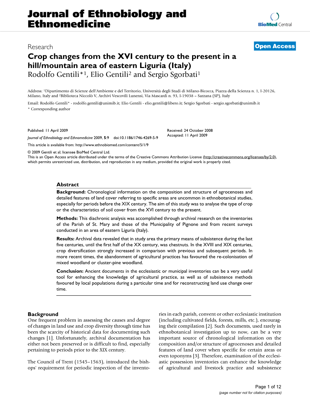 Journal of Ethnobiology and Ethnomedicine Biomed Central