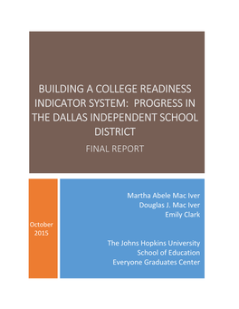 Progress in the Dallas Independent School District