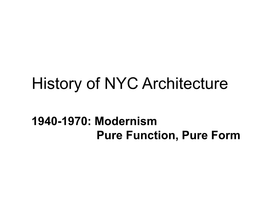 History of New York City Architecture