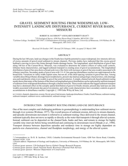 Intensity Landscape Disturbance, Current River Basin, Missouri