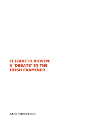 Elizabeth Bowen: a 'Debate' in the Irish Examiner