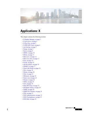 Applications: X