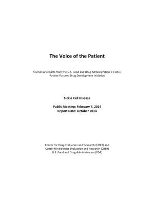 The Voice of the Patient: Sickle Cell Report