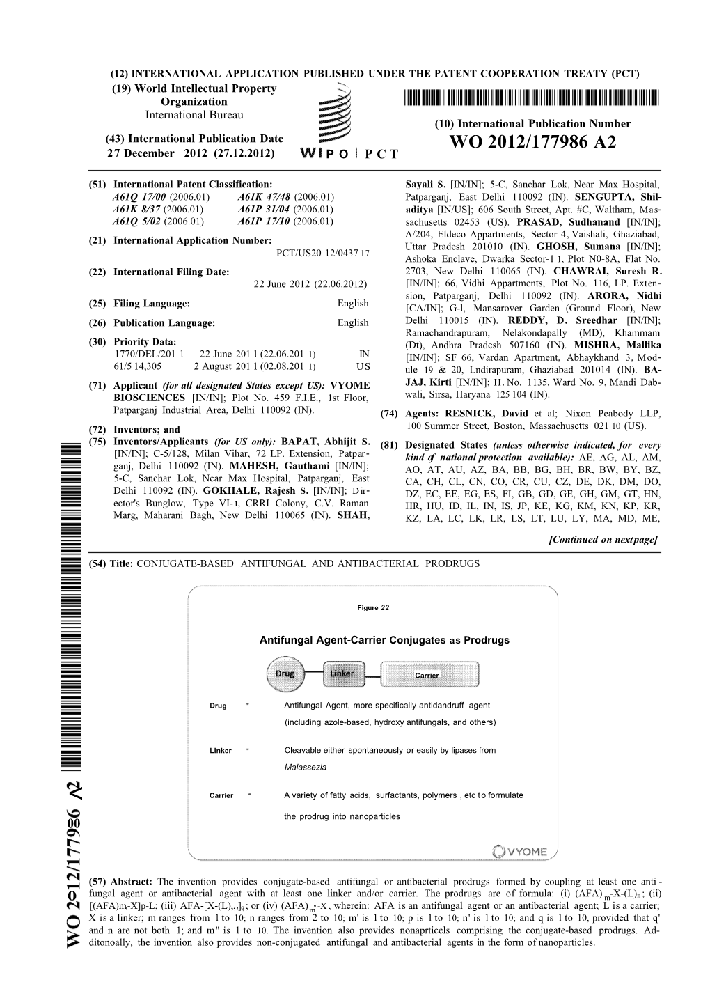 WO 2012/177986 A2 27 December 2012 (27.12.2012) P O P C T