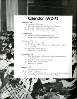 Calendar 1972-73