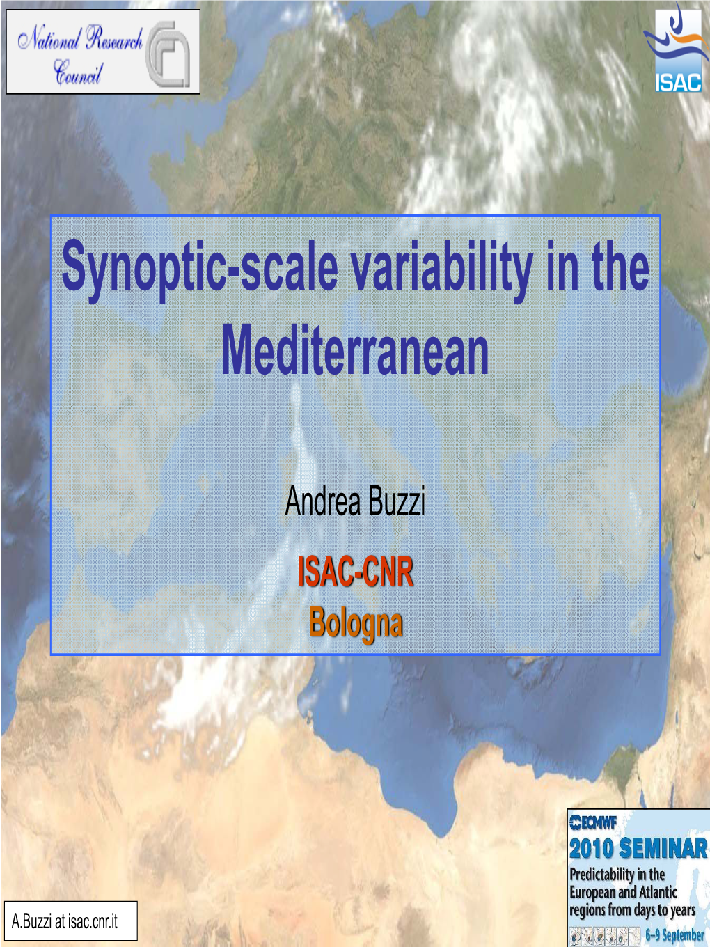 Synoptic-Scale Variability in the Mediterranean