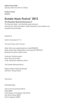 Ecstatic Music Festival™ 2012