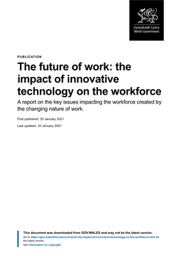 The Future of Work: the Impact of Innovative Technology on the Workforce | GOV.WALES