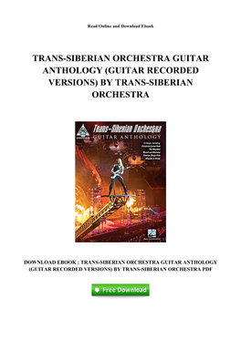 By Trans-Siberian Orchestra