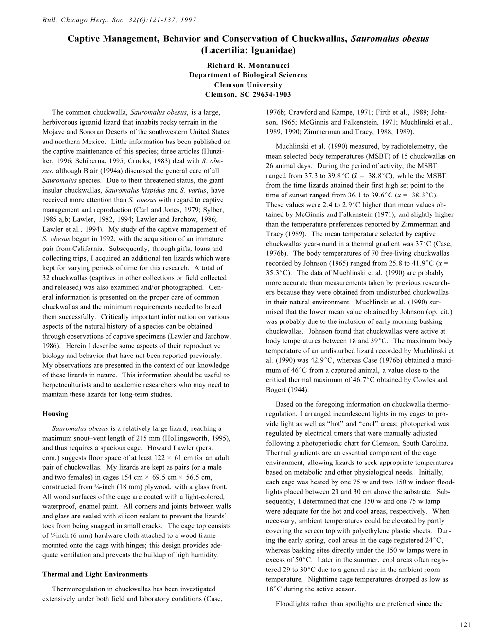 The Care, Captive Breeding, and Conservation of Chuckwallas, Saurom